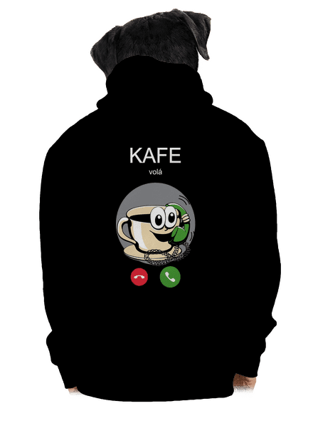 Kafe volá pánska mikina na zips Black
