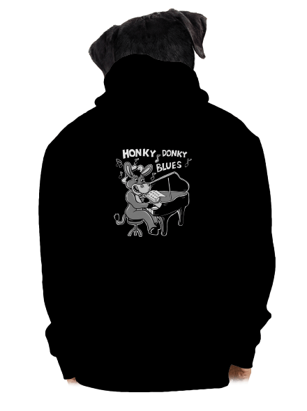 Honky donky blues pánska mikina na zips Black