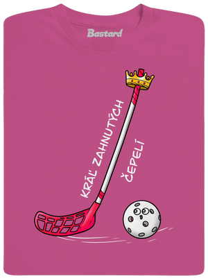 Kráľ zahnutých čepelí - florbal detské tričko Fuchsia
