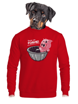 Vo forme unisex mikina bez kapucne Red