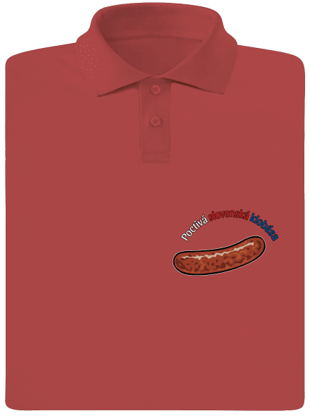 Poctivá buchta a klobása pánska polokošeľa Burgundy