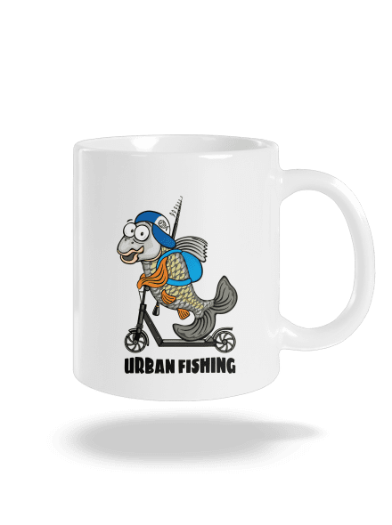 Urban fishing klasický hrnček White
