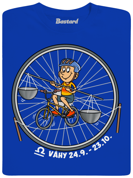 Cyklistický horoskop: Váhy pánske dlhý rukáv Royal Blue