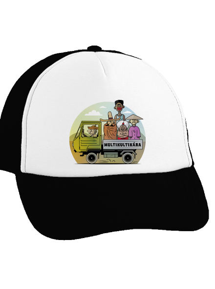 Multikultikára šiltovka truckerka Black cap