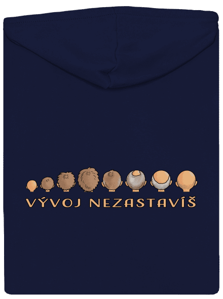Vývoj nezastavíš pánska mikina na zips Navy