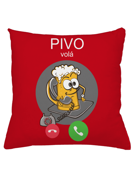 Pívo volá vankúš Red