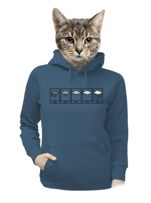 Predpoveď počasia dámska mikina klokanka Denim