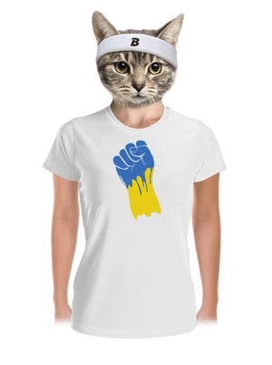 Ukrajina - Ruka dámske športové tričko White