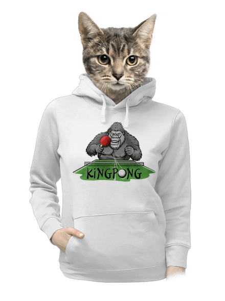 King pong dámska mikina klokanka White