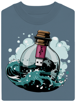 USB odkaz vo fľaši unisex mikina bez kapucne Nordic Blue