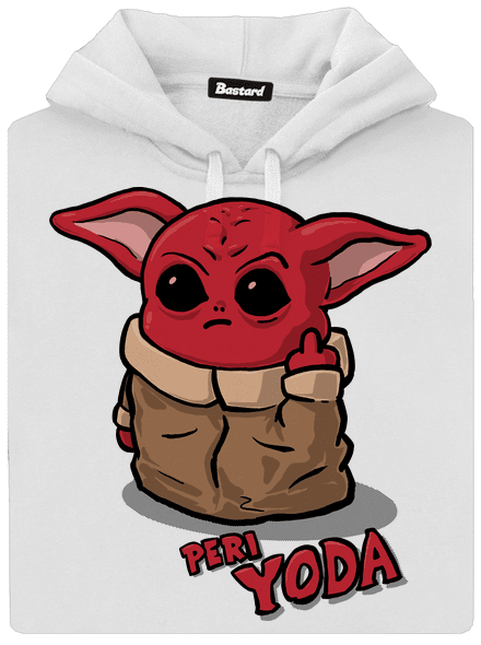 Peri Yoda dámska mikina klokanka White