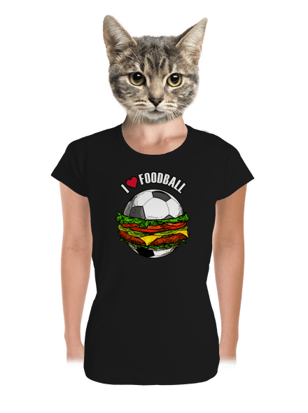 Foodball dámske tričko prémium Black