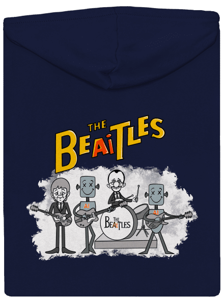 AI Beatles pánska mikina na zips Navy