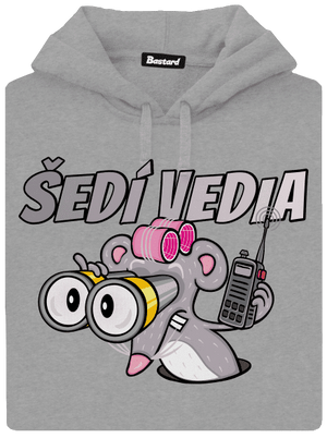 Šedí vedia - myš pánska mikina klokanka Light Melange