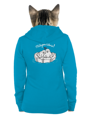 Milujem túlenie dámska mikina na zips Blue Atol