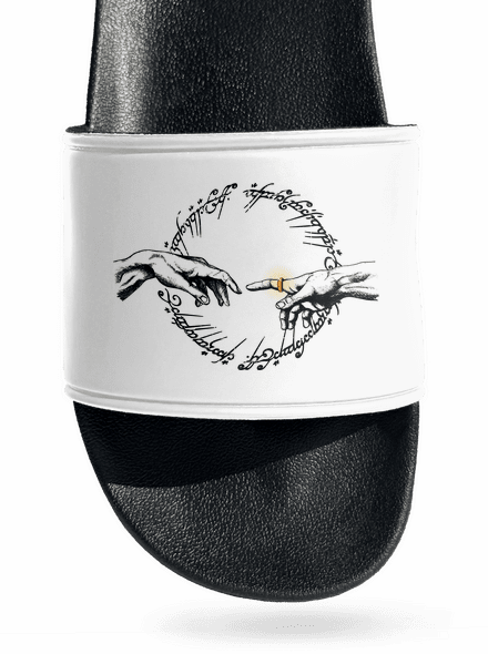 God of ring šľapky White