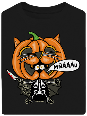 Halloweenská kočička unisex tričko oversized Black