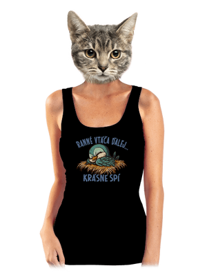 Ranné vtáča spí dámske tielko klasické Black