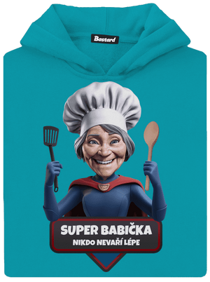 Super babička detská mikina klokanka Hawaiian Blue