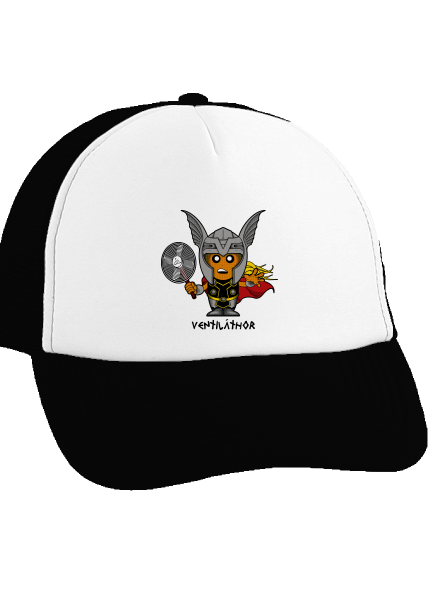 Ventiláthor šiltovka truckerka Black cap