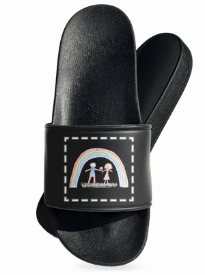 Detské kresby - Nahraj vlastnú šľapky Black