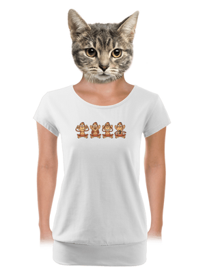 Opička s mobilom dámske tričko s lemom White