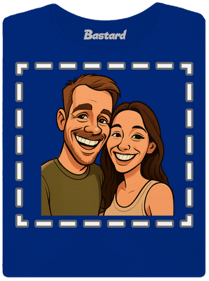 Karikatúra z vlastnej fotky dámske tričko Royal Blue Mal