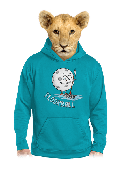 Floorball detská mikina klokanka Hawaiian Blue