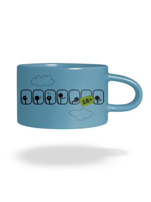 Lietadlo hrnček makronka Blue Macaron