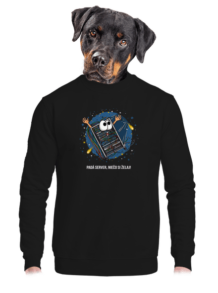 Padá server unisex mikina bez kapucne Black