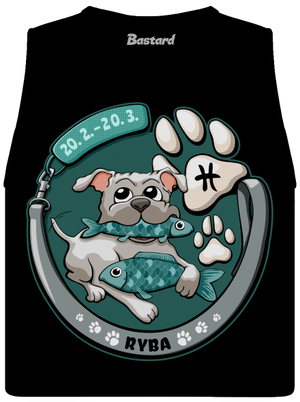 Psí horoskop: Ryba dámske tielko voľné Black