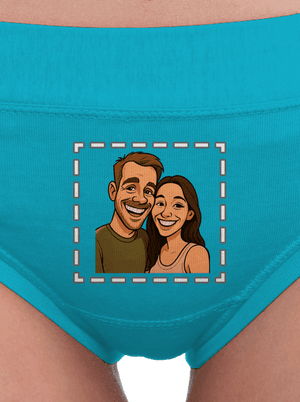 Karikatúra z vlastnej fotky dámske nohavičky Turquoise