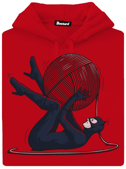 Catwoman pánska mikina klokanka Red