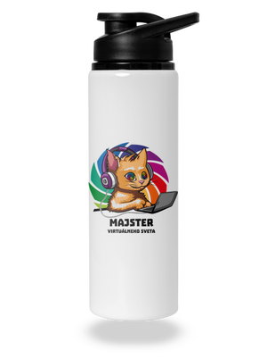 Majster virtuálneho sveta flaša na vodu White