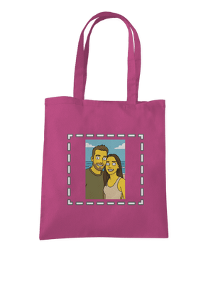 Simpsonovi z vlastnej fotky taška Fuchsia