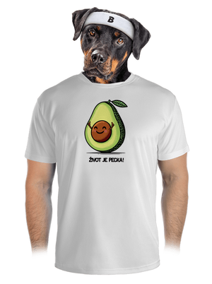 Život je pecka pánske športové tričko White
