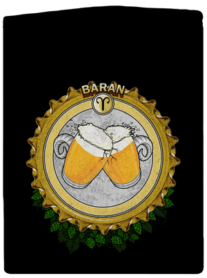 Pivný horoskop: Baran dámska mikina na zips Black