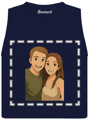 Ghibli efekt z vlastnej fotky dámske tielko voľné Navy