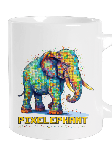 Pixelephant veľký hrnček White