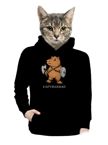 Kapybarbar dámska mikina klokanka Black
