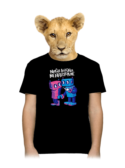 Roboti detské tričko Black