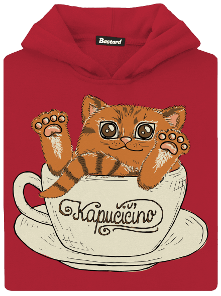 Kapučičíno detská mikina klokanka Fire Red