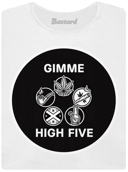 Gimme high five dámske tričko s lemom White