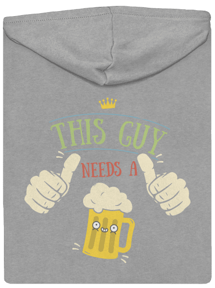 This guy needs a beer pánska mikina na zips Light Melange