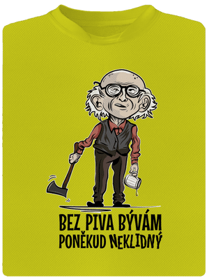 Neklidný bez piva pánske športové tričko Neon Yellow