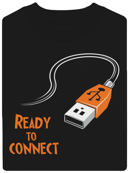 USB pripojenie unisex mikina bez kapucne Black