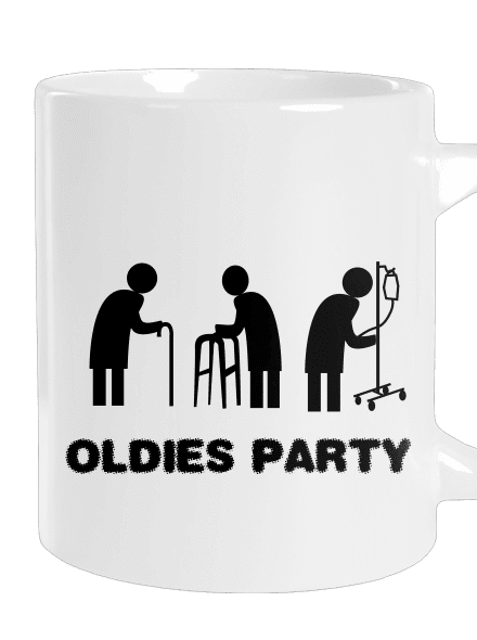 Oldies party veľký hrnček White