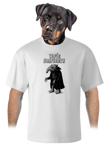Tapír Nosferatu unisex tričko oversized White