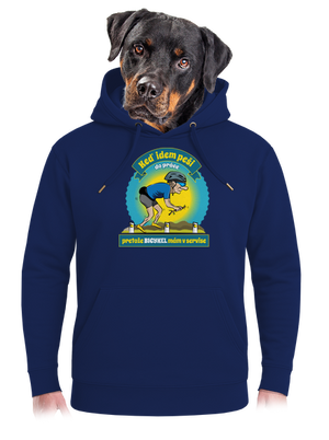 Závislosť na bicykli unisex mikina premium Navy