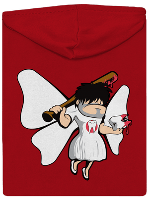 Zúbková víla pánska mikina na zips Red